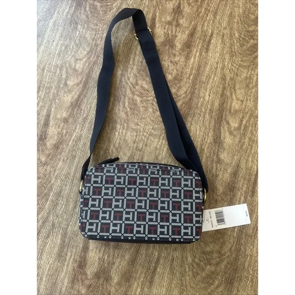 tommy hilfiger Leather Crossbody women navy blue Hazel Mono Jacquard - Picture 7 of 8